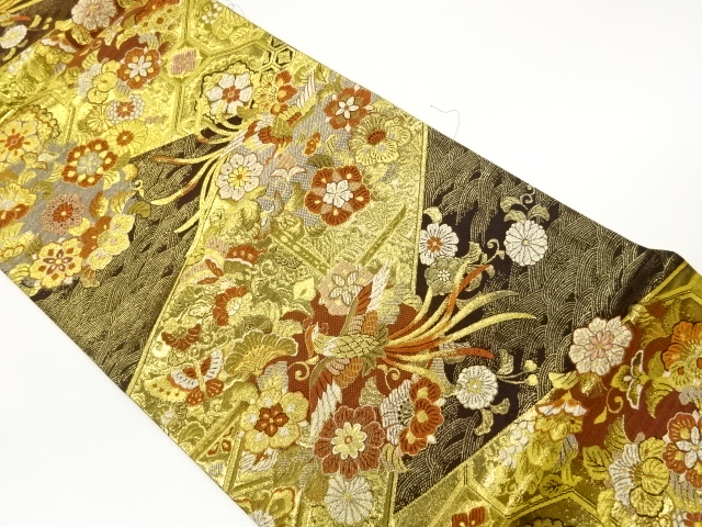 JAPANESE FUKURO OBI / WOVEN PHOENIX & BUTTERFLY